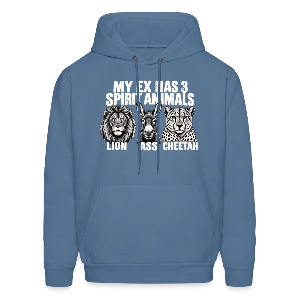 My Ex Has Three Spirit Animals Hoodie - denim blue