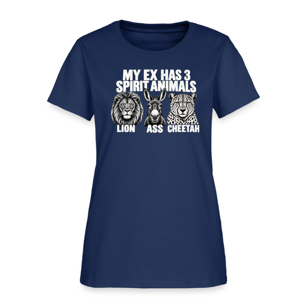 My Ex Has Three Spirit Animals Women’s T-Shirt -  blue dusk