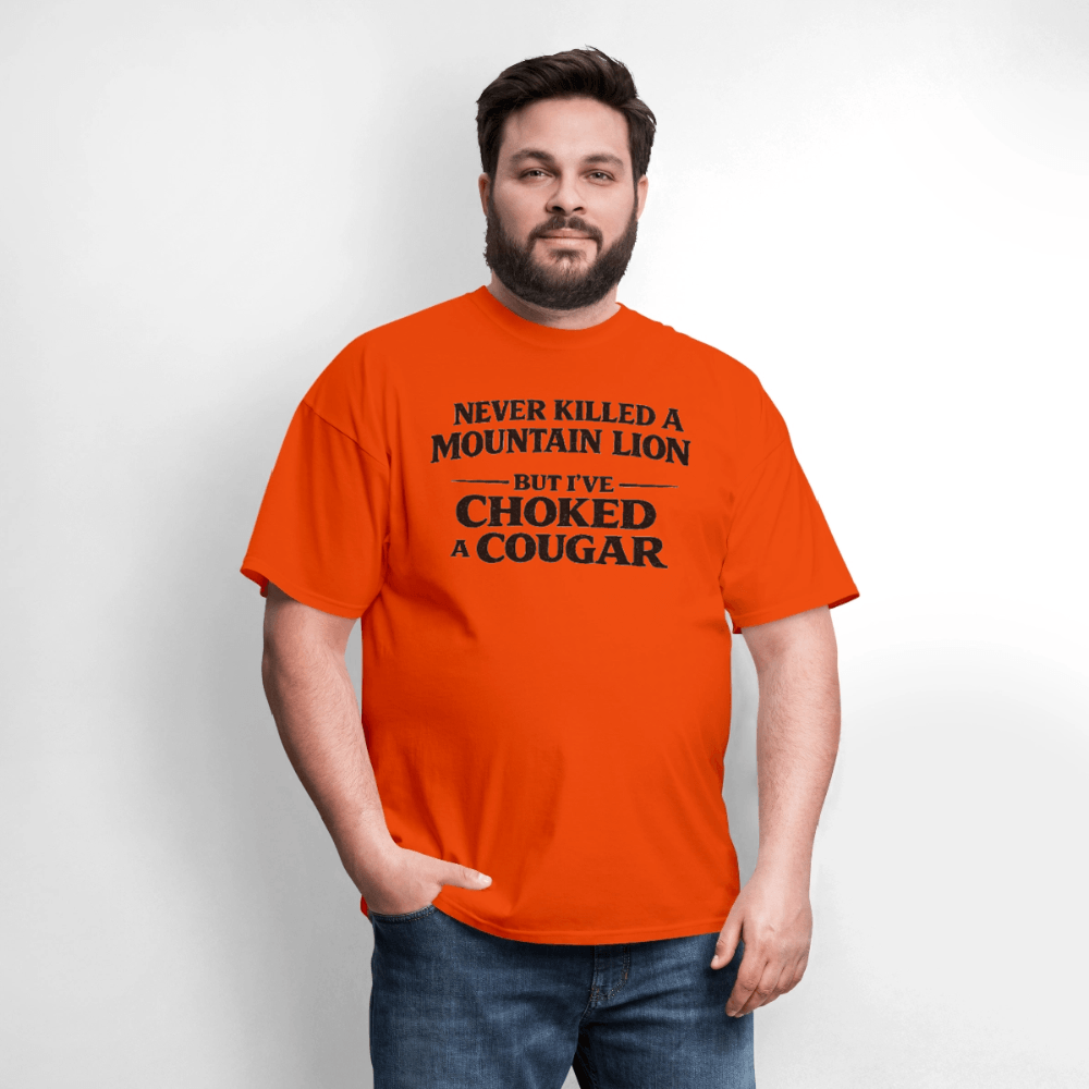 Never Killed A Mountain Lion But I've Choked A Cougar T-Shirt Color: Rock