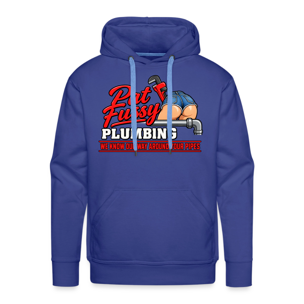 Pat Fussy Plumbing Funny Adult Premium Hoodie Color: royal blue