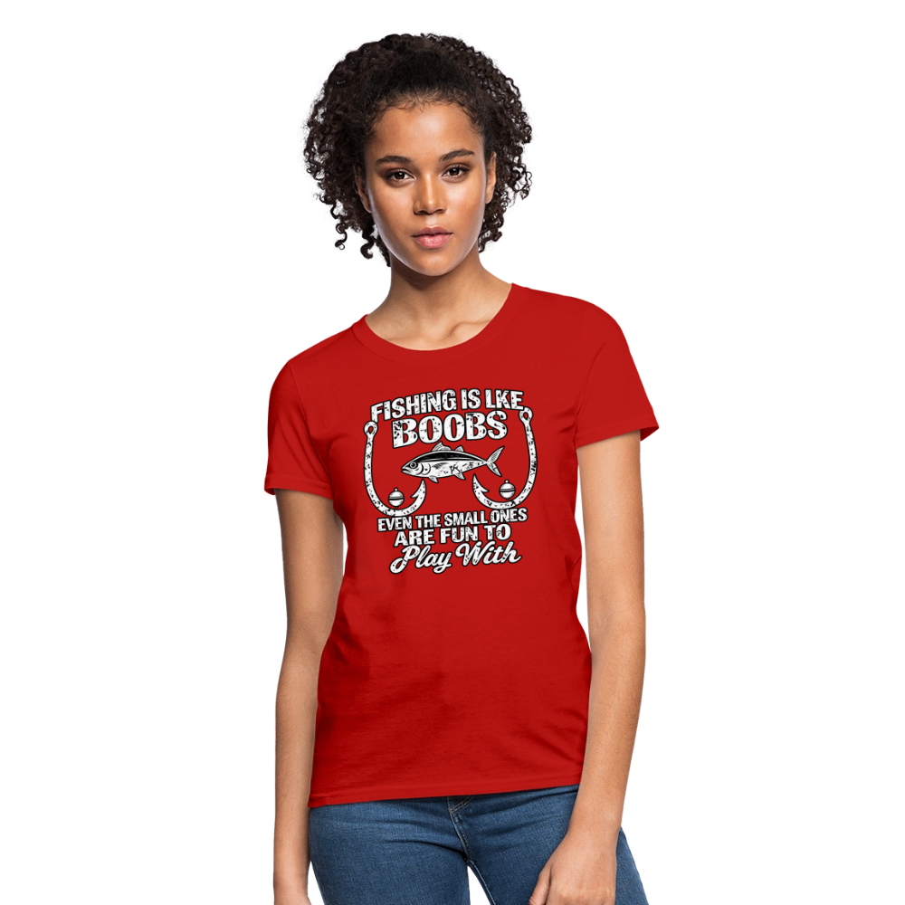 Fishing Is Like Boobs Women’s T-Shirt Color: Black