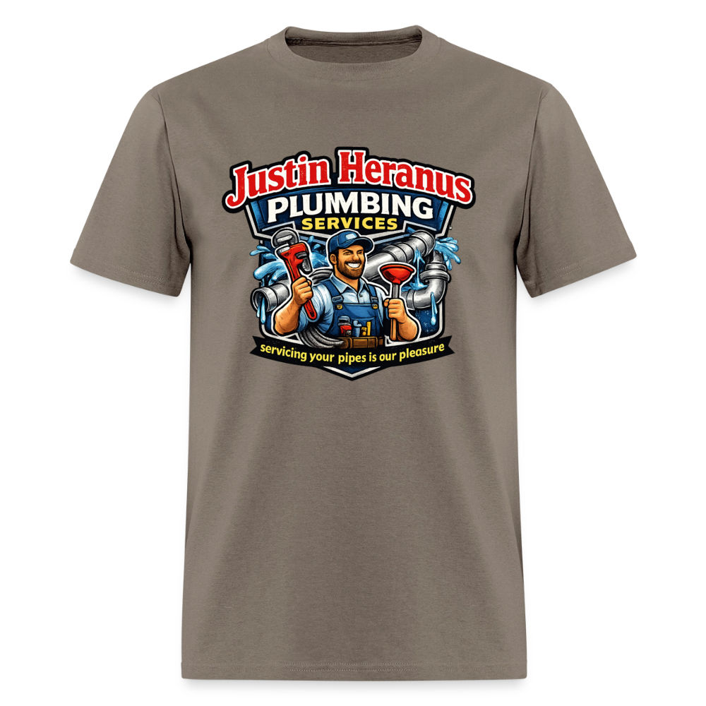 Justin Heranus Plumbing Funny T-Shirt - safari