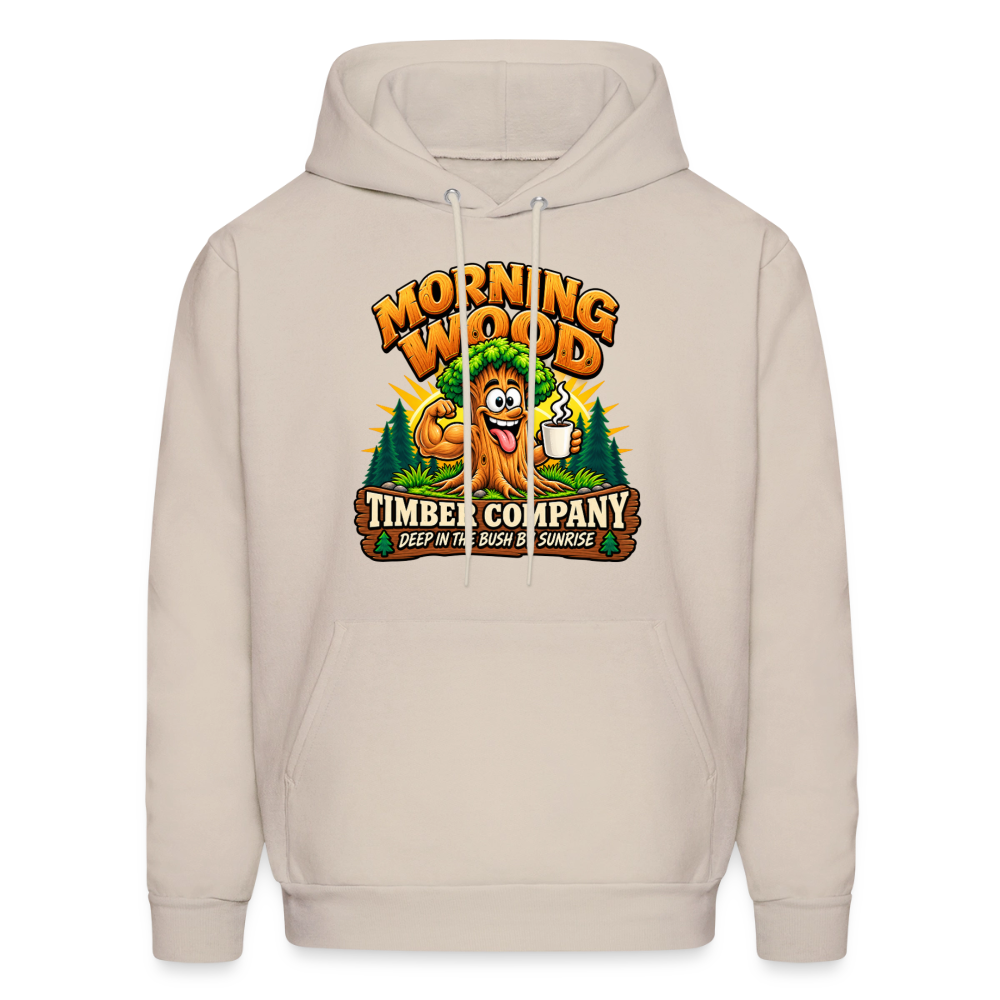 Morning Wood Timber Company – Funny Adult Humor Hoodie - Sand