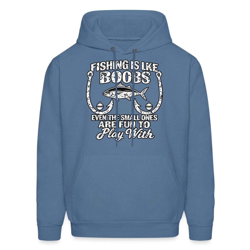 Fishing Is Like Boobs Hoodie Color: Denim Blue
