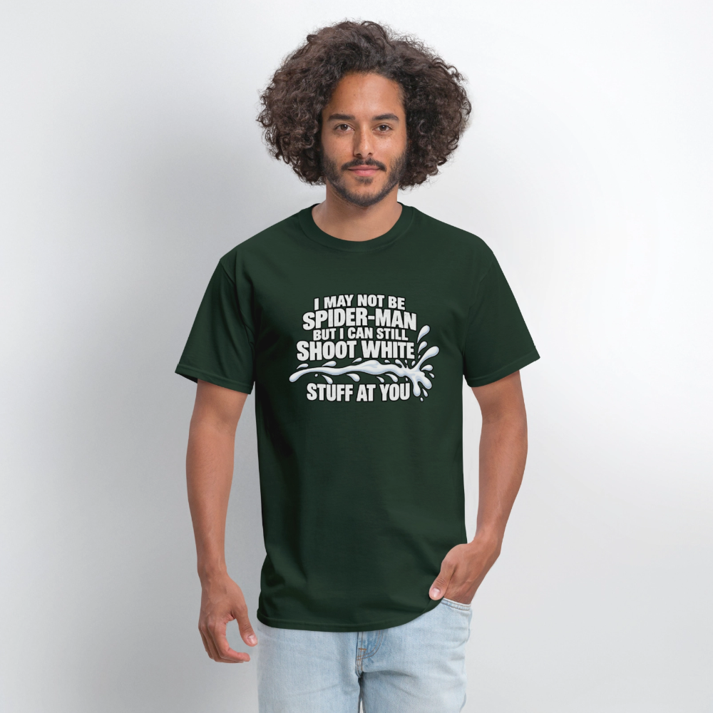 I May Not Be Spider-Man But I Can Still Shoot White Stuff T-Shirt Color: Navy