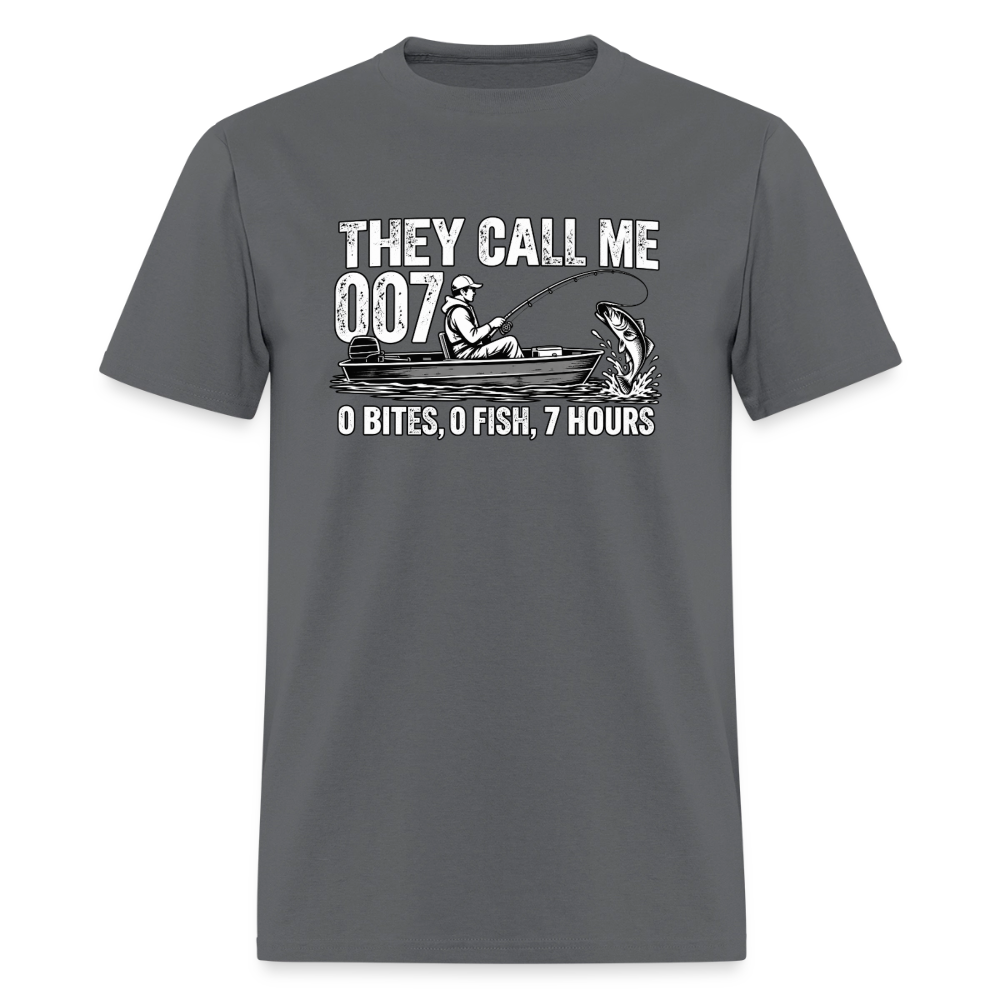 They Call Me 007 Funny Fishing T-Shirt Color: Charcoal