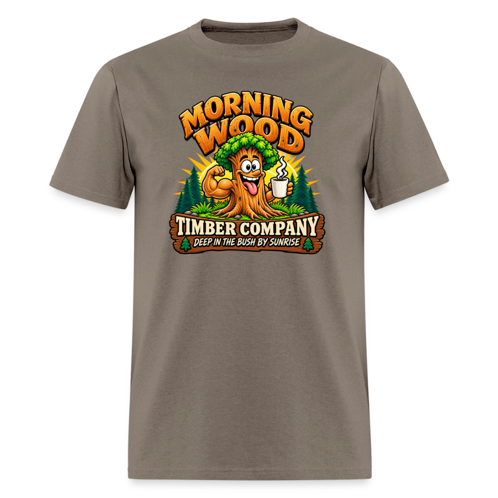 Morning Wood Timber Company – Funny Adult Humor T-Shirt - safari