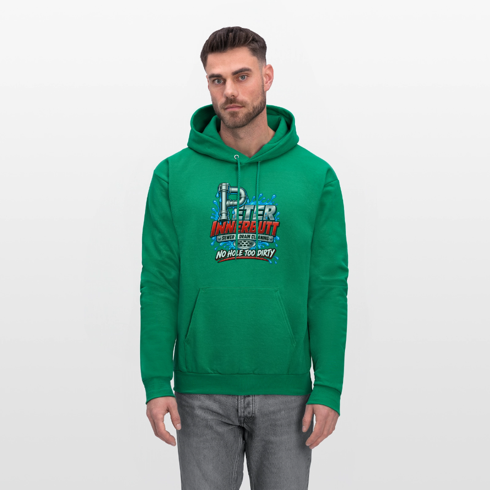 Peter Innerbutt No Hole Too Dirty Funny Adult Humor Hoodie Color: Heather Gray