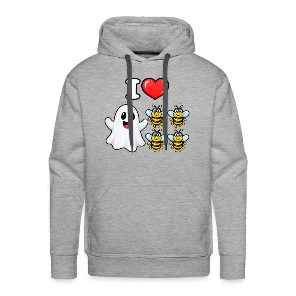 I Heart Boo Bees Funny Halloween Premium Hoodie Color: Heather Gray