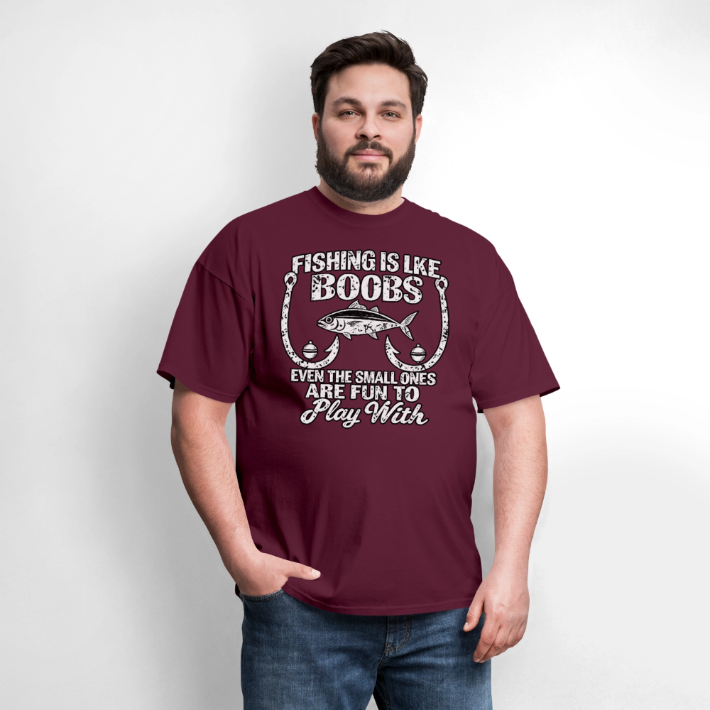Fishing Is Like Boobs T-Shirt Color: Black