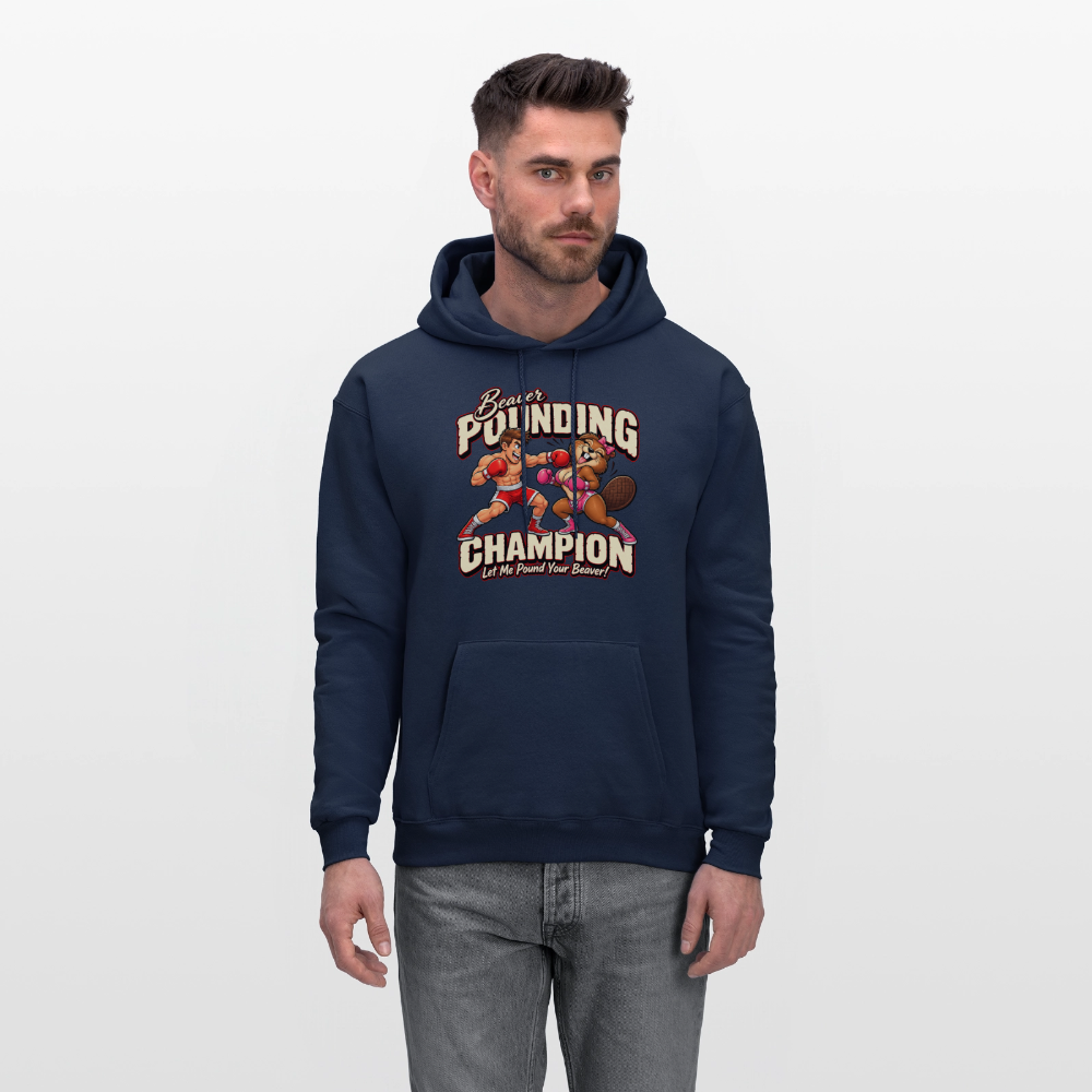 Beaver Pounding Champion Hoodie - navy