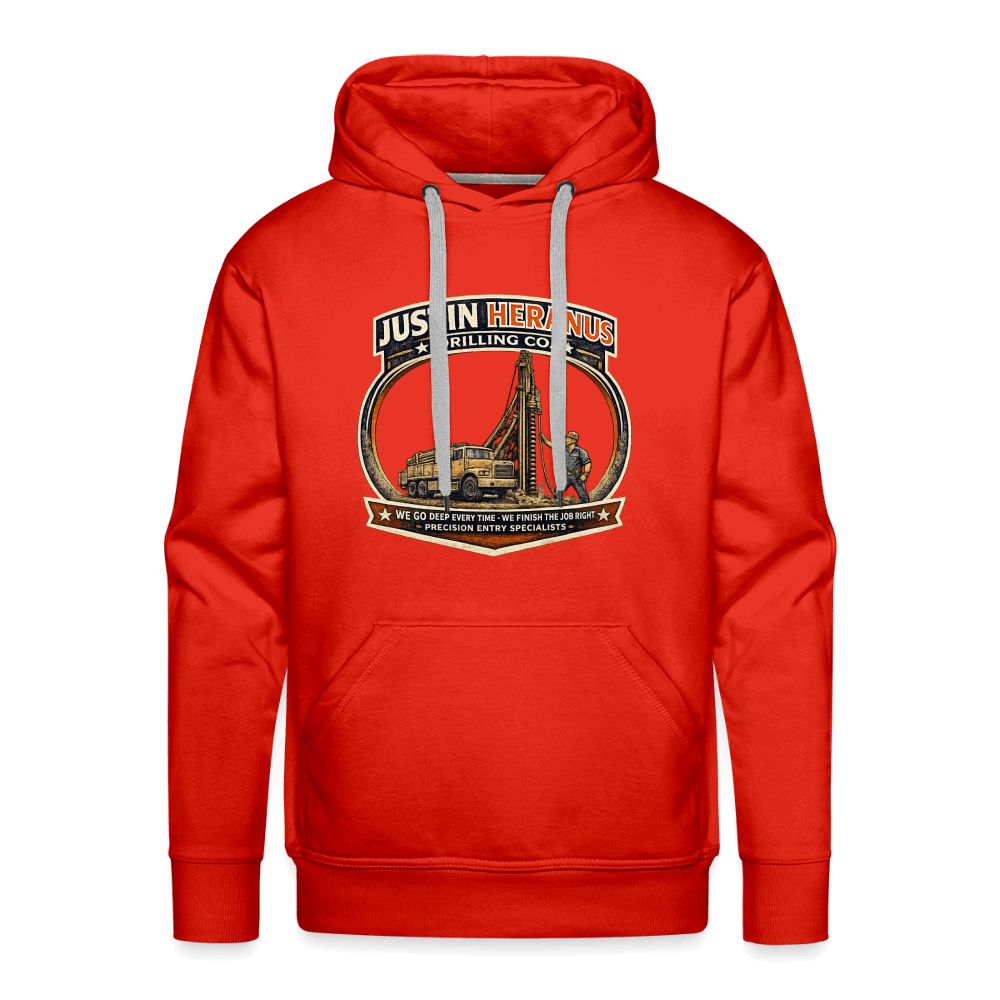 Justin Heranus Drilling Company Premium Hoodie Color: Red