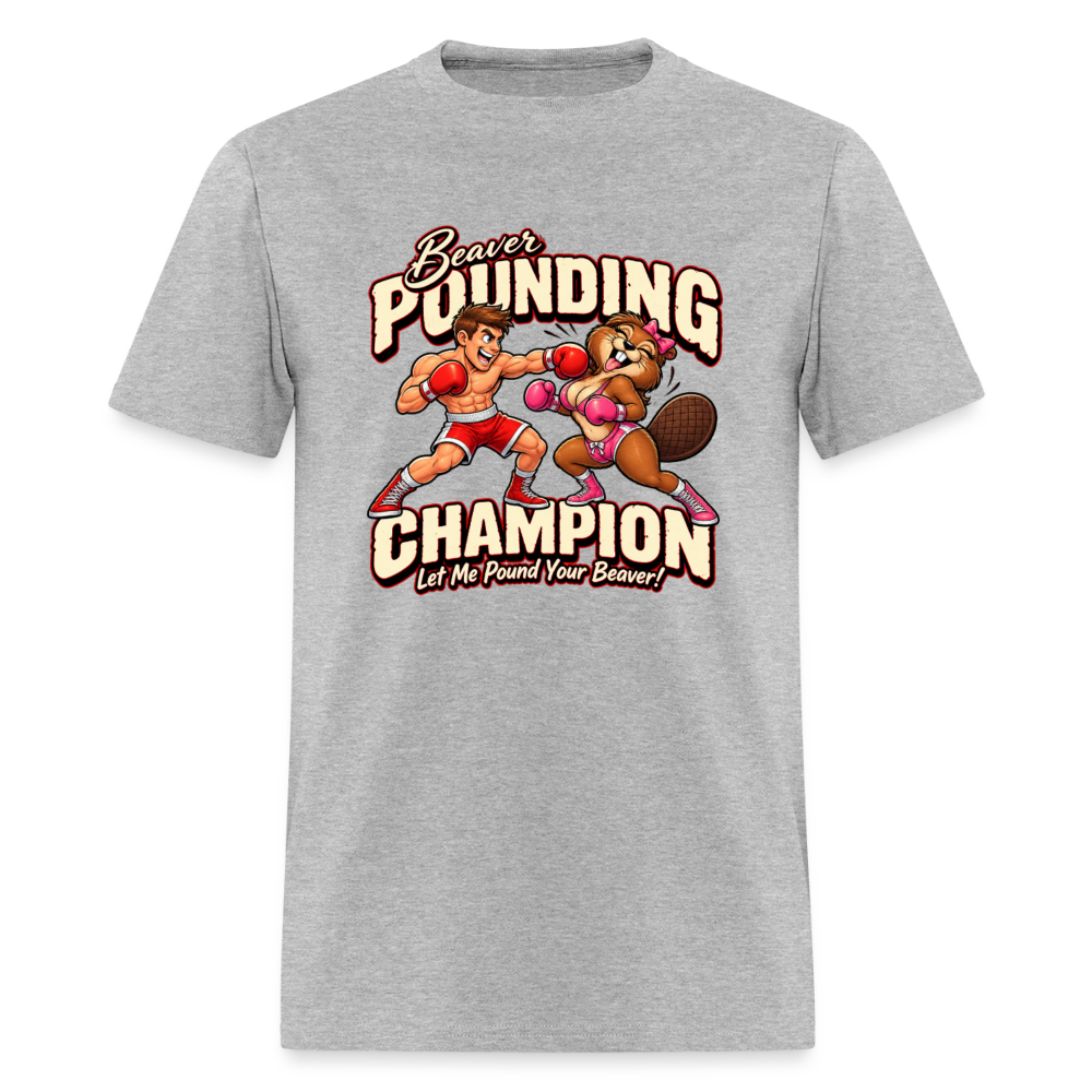Beaver Pounding Champion T-Shirt - heather gray