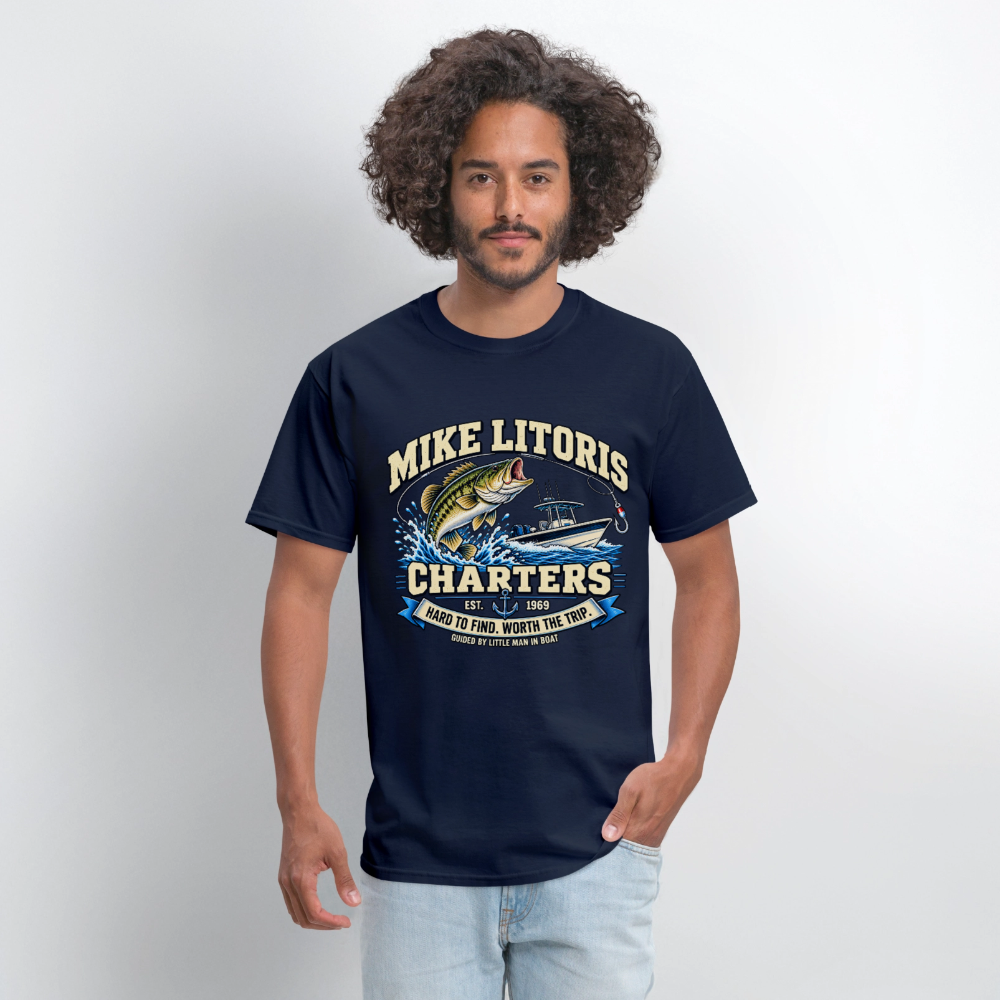 Mike Litoris Fishing Charters T-Shirt Color: Black