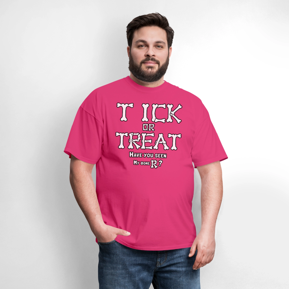 Tick or Treat Have You Seen My Bone R? Halloween T-Shirt Color: Black
