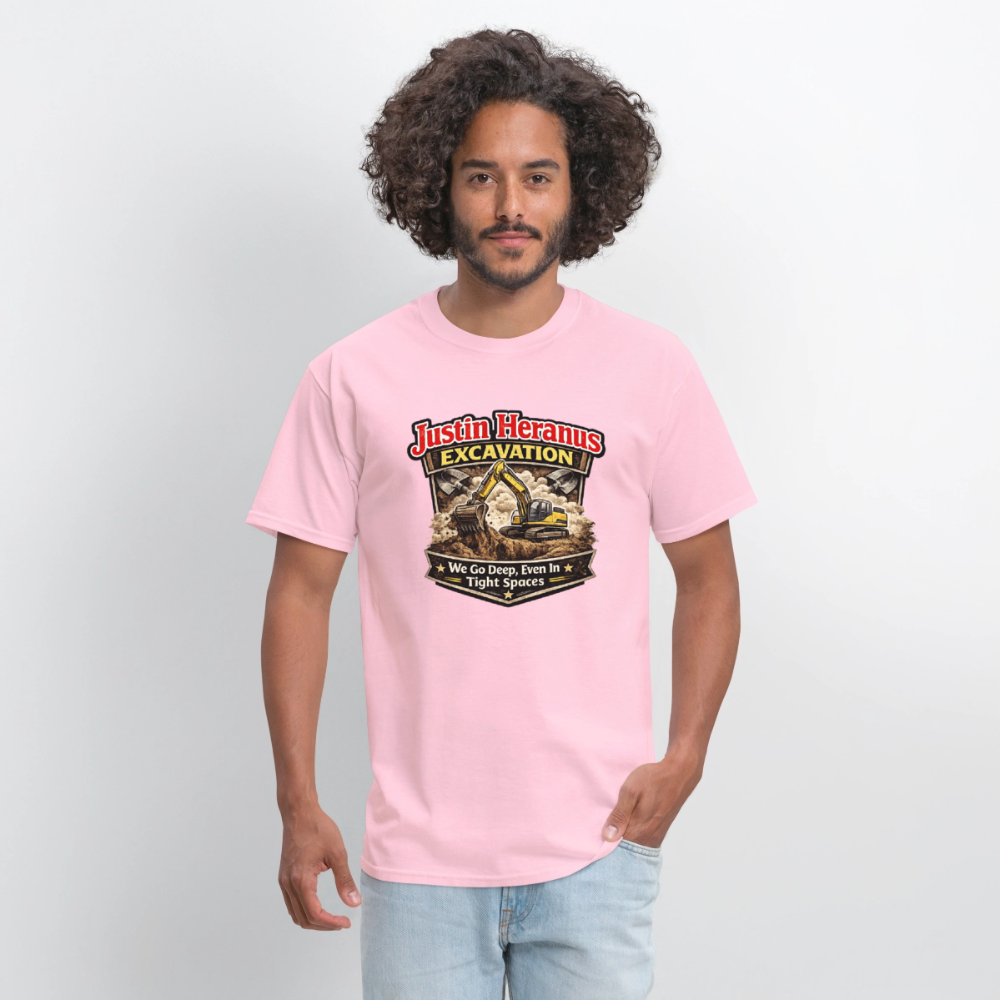 Justin Heranus Excavation Funny T-Shirt - pink