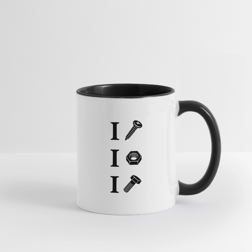 I Screw I Nut I Bolt Contrast Coffee Mug - white/black
