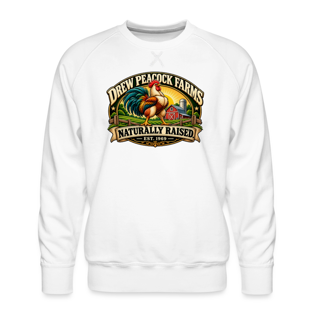 Drew Peacock Farms Men's Premium Sweatshirt Color: White