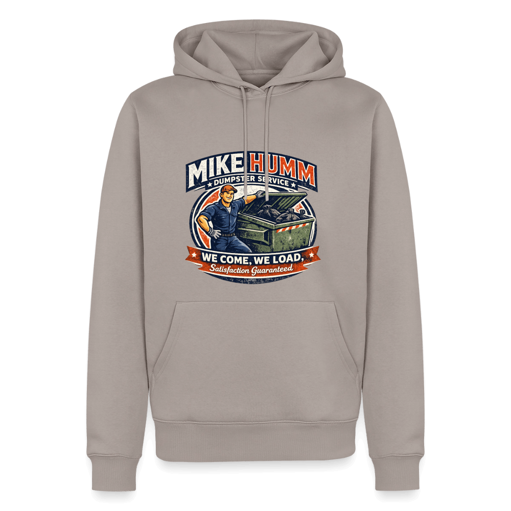 Mike Humm Dumpster Service Premium Hoodie Color: Taupe