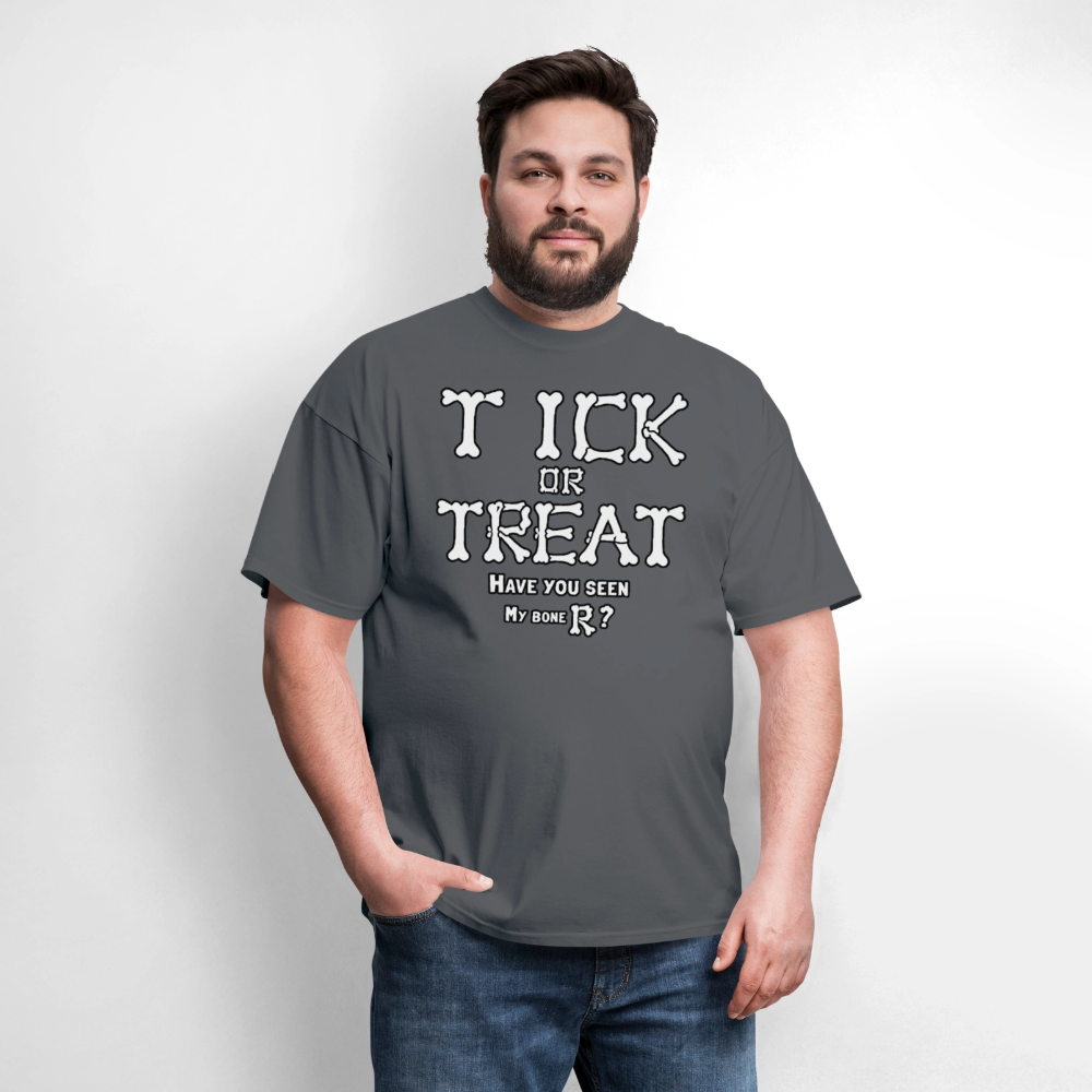 Tick or Treat Have You Seen My Bone R? Halloween T-Shirt Color: Black