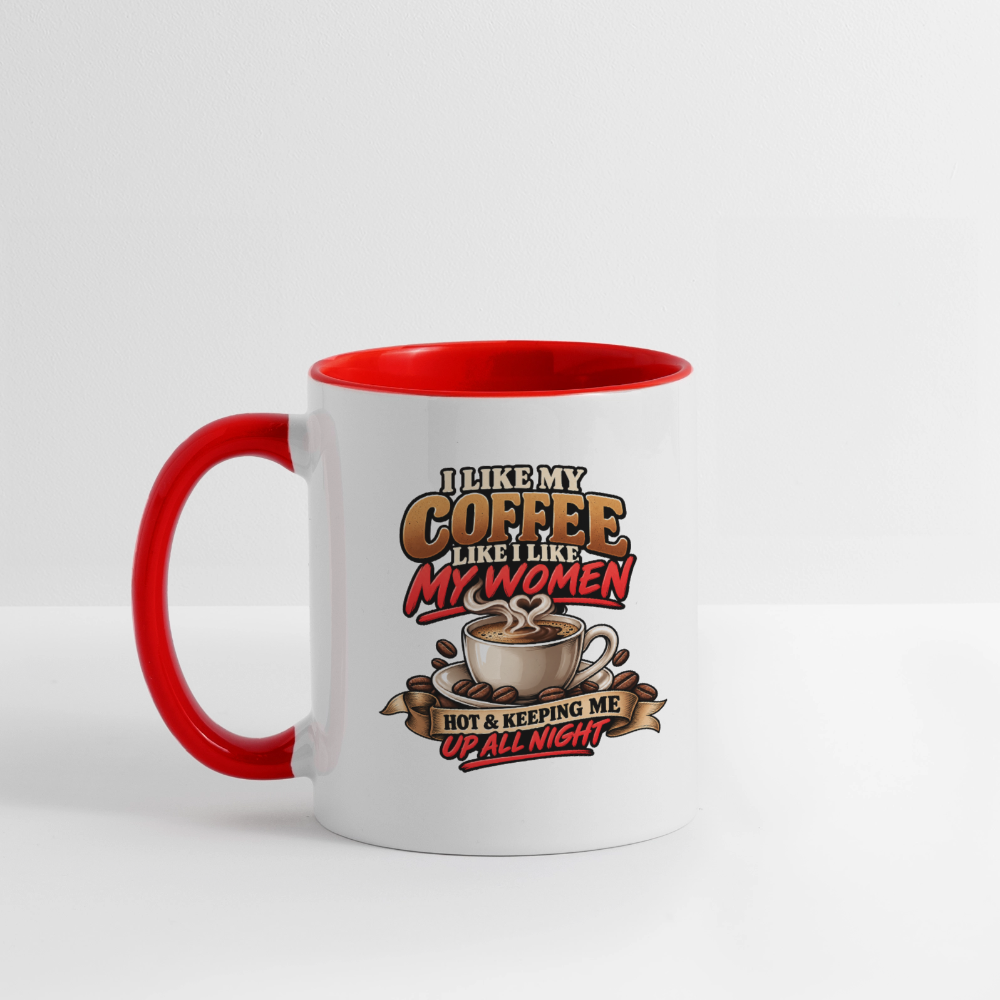 I Like My Coffee Like I Like My Women — Hot and Keeping Me Up All Night Coffee Mug Color: White/Black
