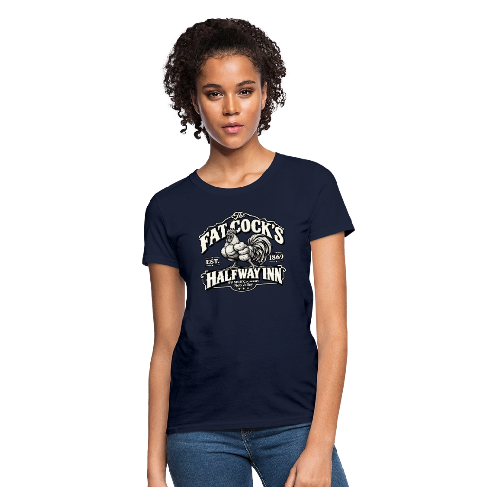 Fat Cock’s Halfway Inn Women’s T-Shirt Color: Black