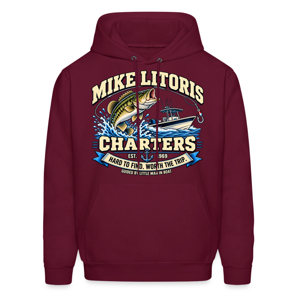 Mike Litoris Fishing Charters Hoodie Color: Burgundy