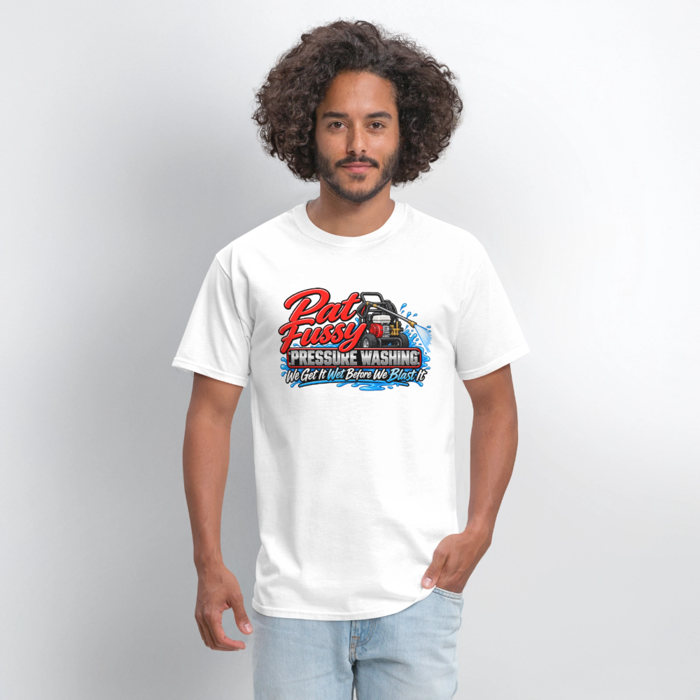 Pat Fussy Pressure Washing Funny Adult T-Shirt Color: Heather Black