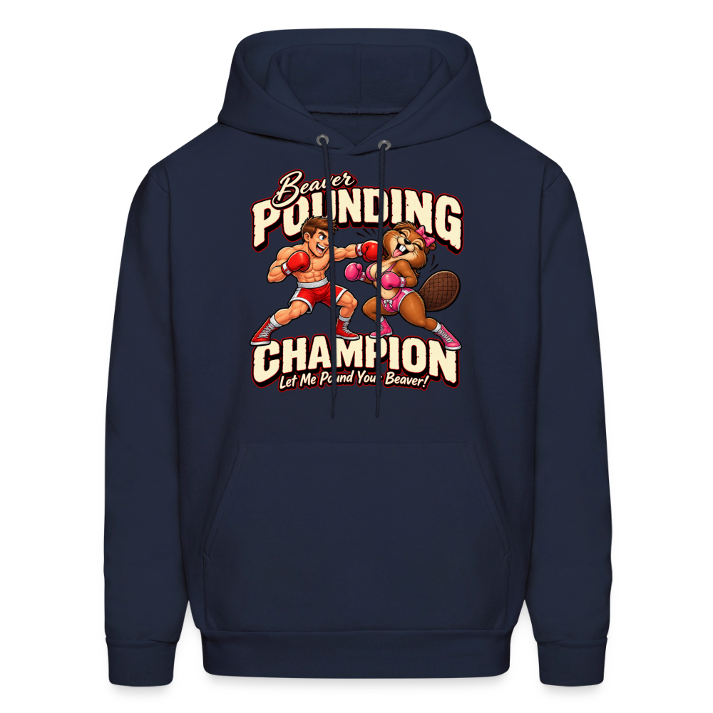 Beaver Pounding Champion Hoodie - navy