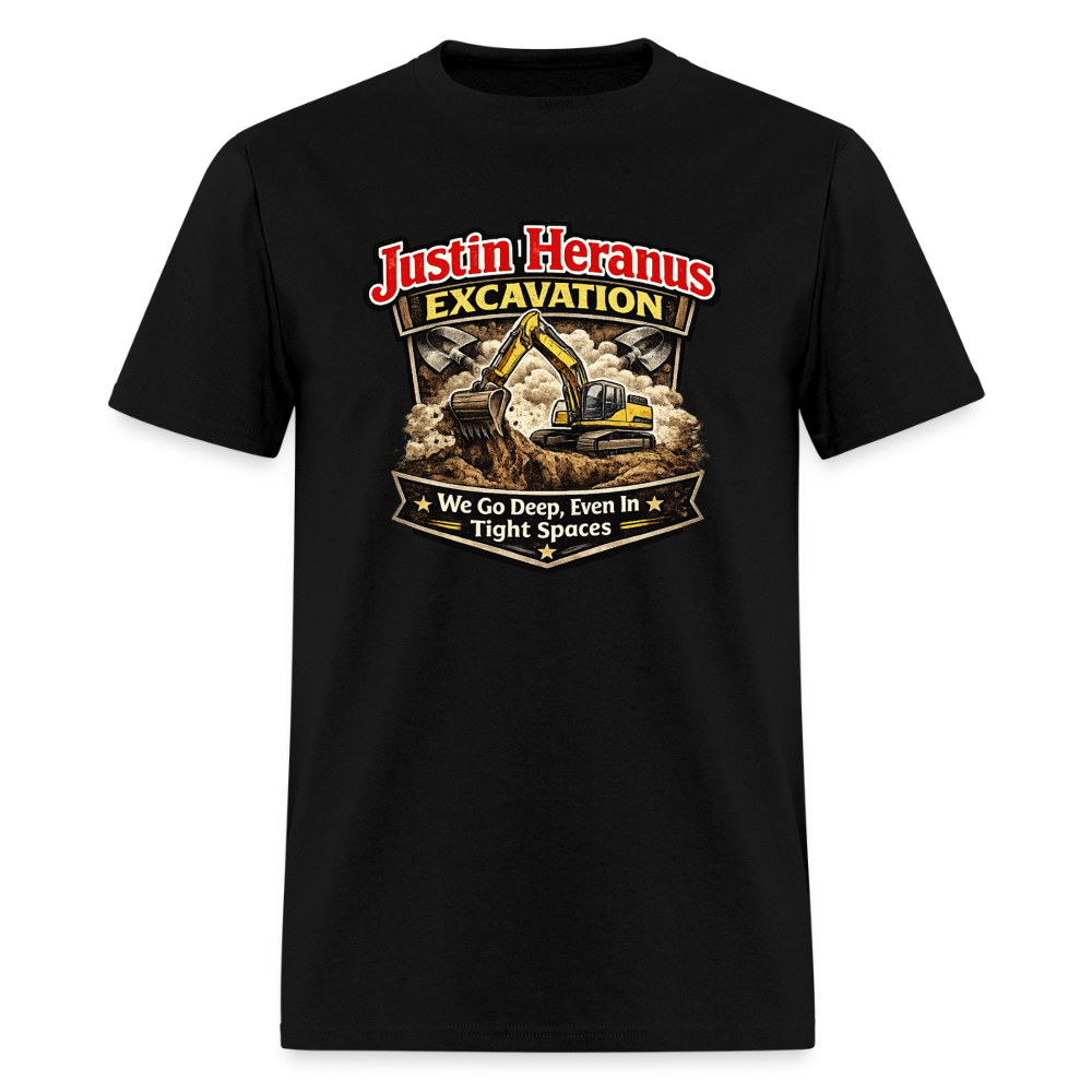 Justin Heranus Excavation Funny T-Shirt - black