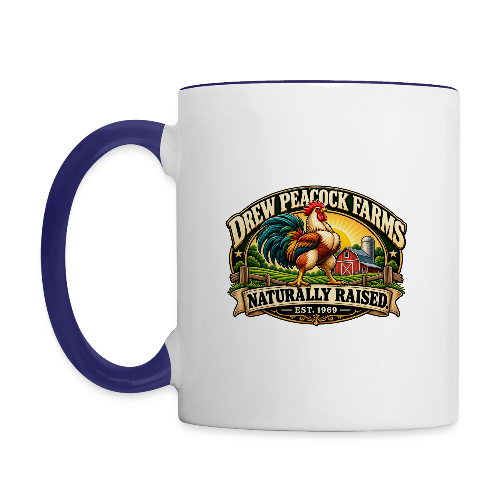 Drew Peacock Farms Mug - white/cobalt blue