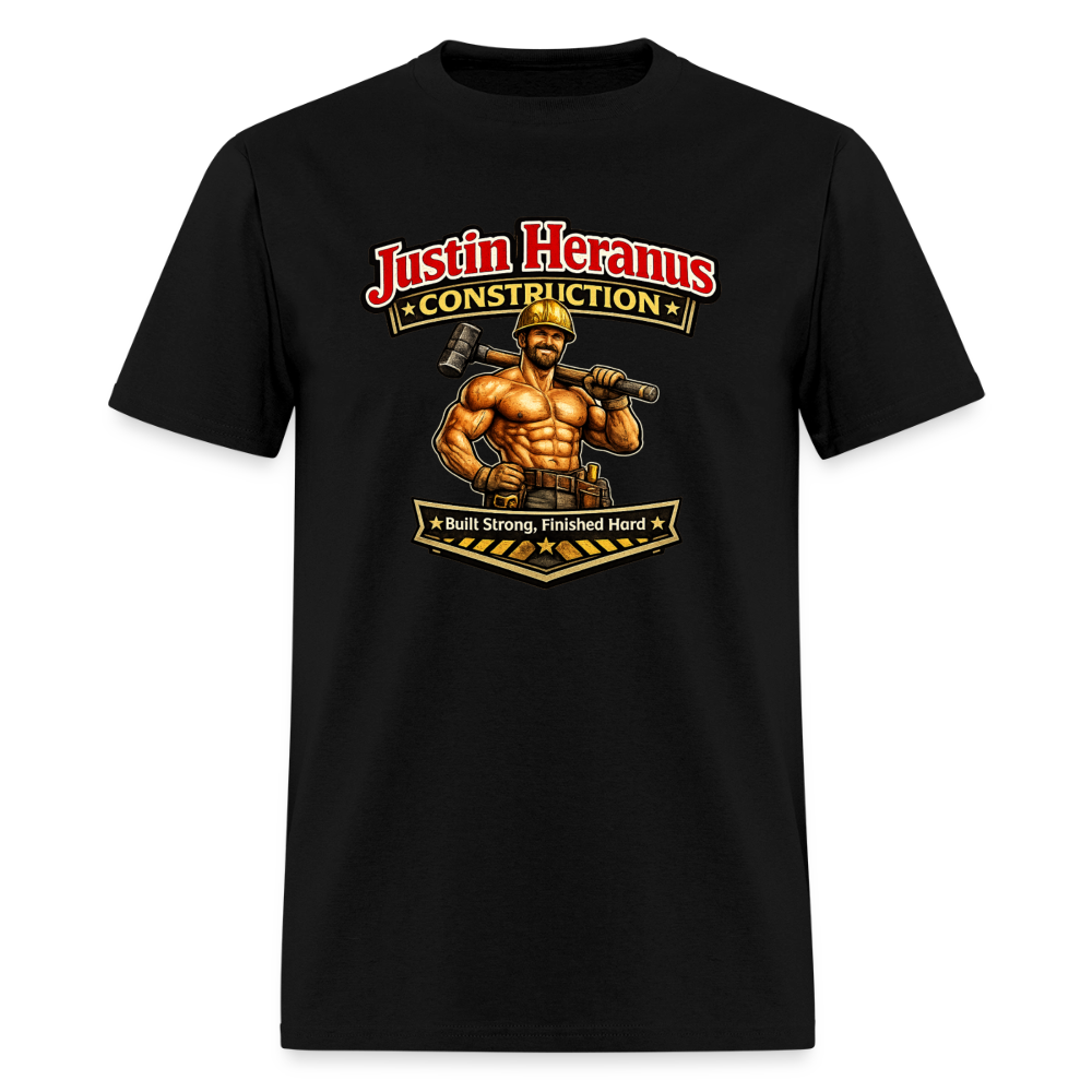Justin Heranus Construction Funny T-Shirt - black