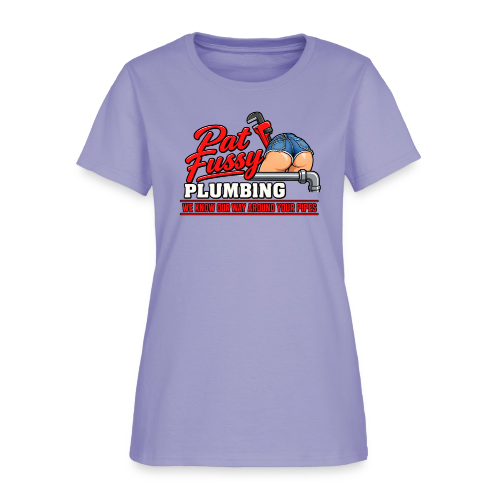 Pat Fussy Plumbing Funny Adult Women's T-Shirt - lavender