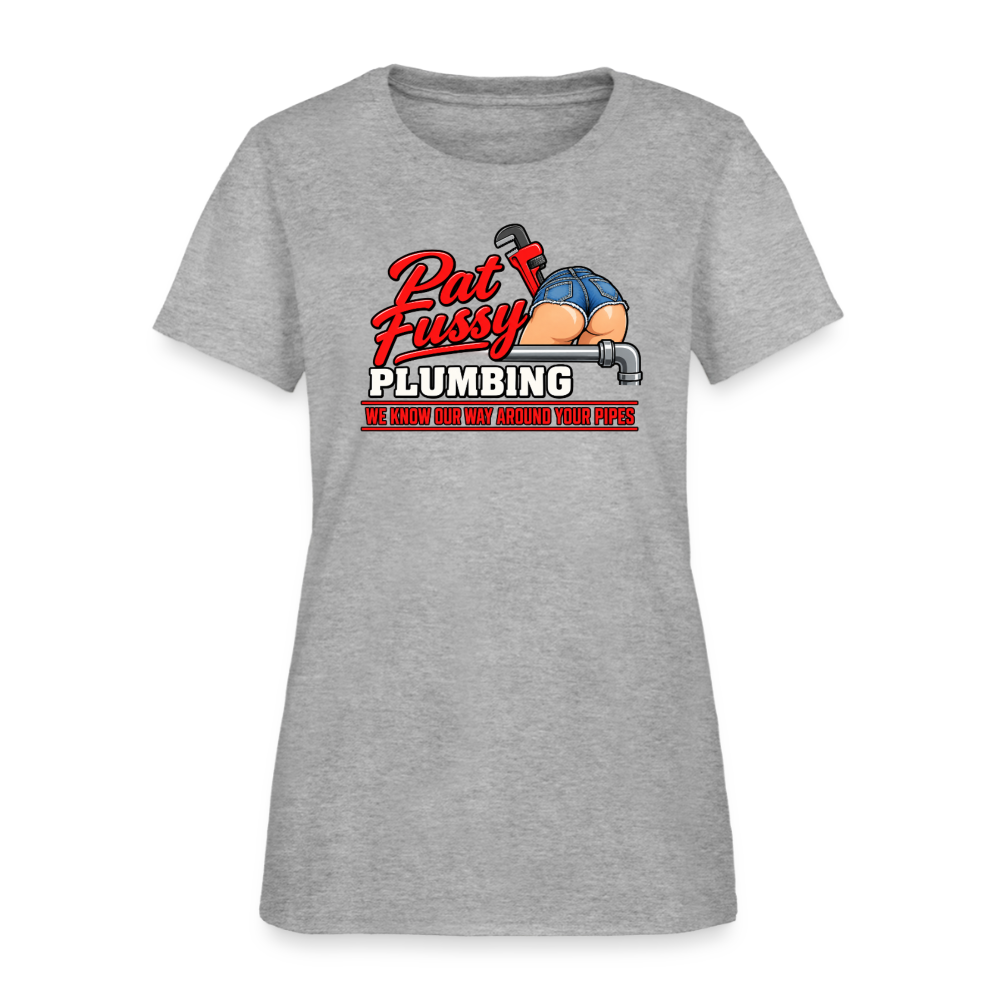 Pat Fussy Plumbing Funny Adult Women's T-Shirt - heather gray