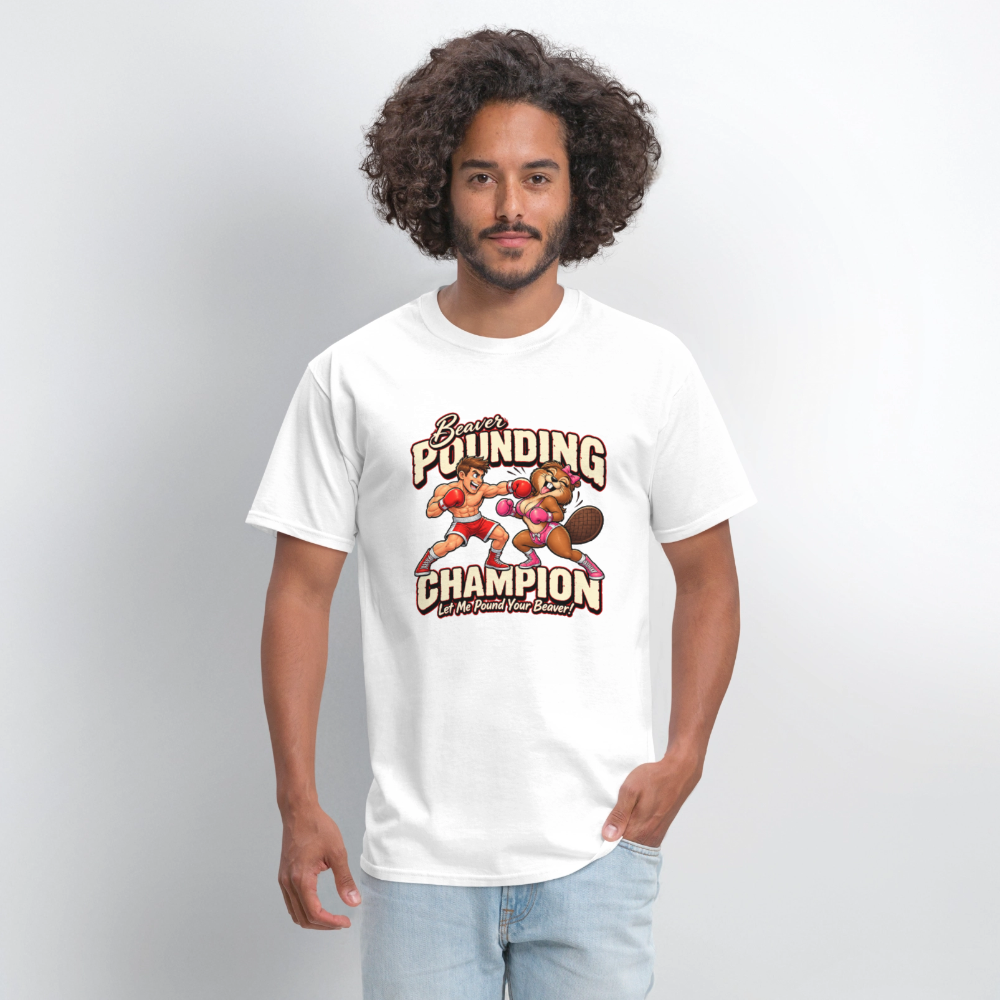 Beaver Pounding Champion T-Shirt - white