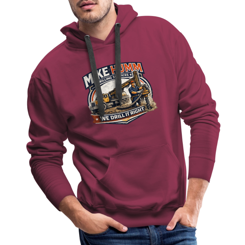Mike Humm Drilling Service Funny Premium Hoodie - burgundy