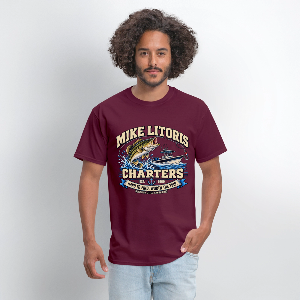 Mike Litoris Fishing Charters T-Shirt Color: Black