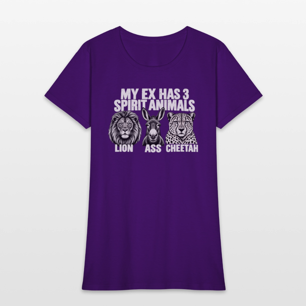 My Ex Has Three Spirit Animals Women’s T-Shirt - purple