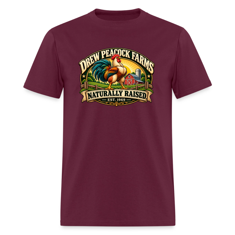 Drew Peacock Farms T-Shirt - burgundy