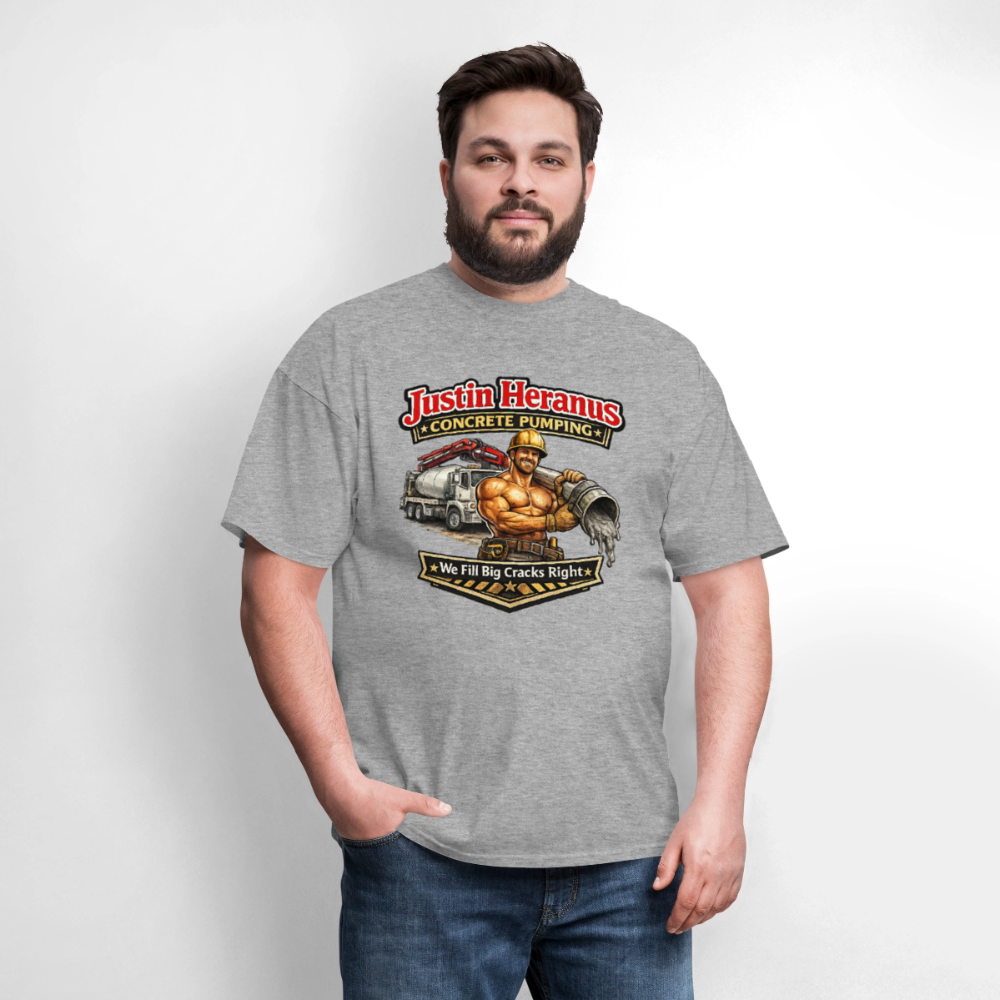 Justin Heranus Concrete Pumping T-Shirt - heather gray