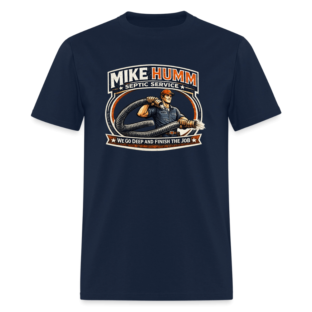 Mike Humm Septic Service T-Shirt Color: Navy