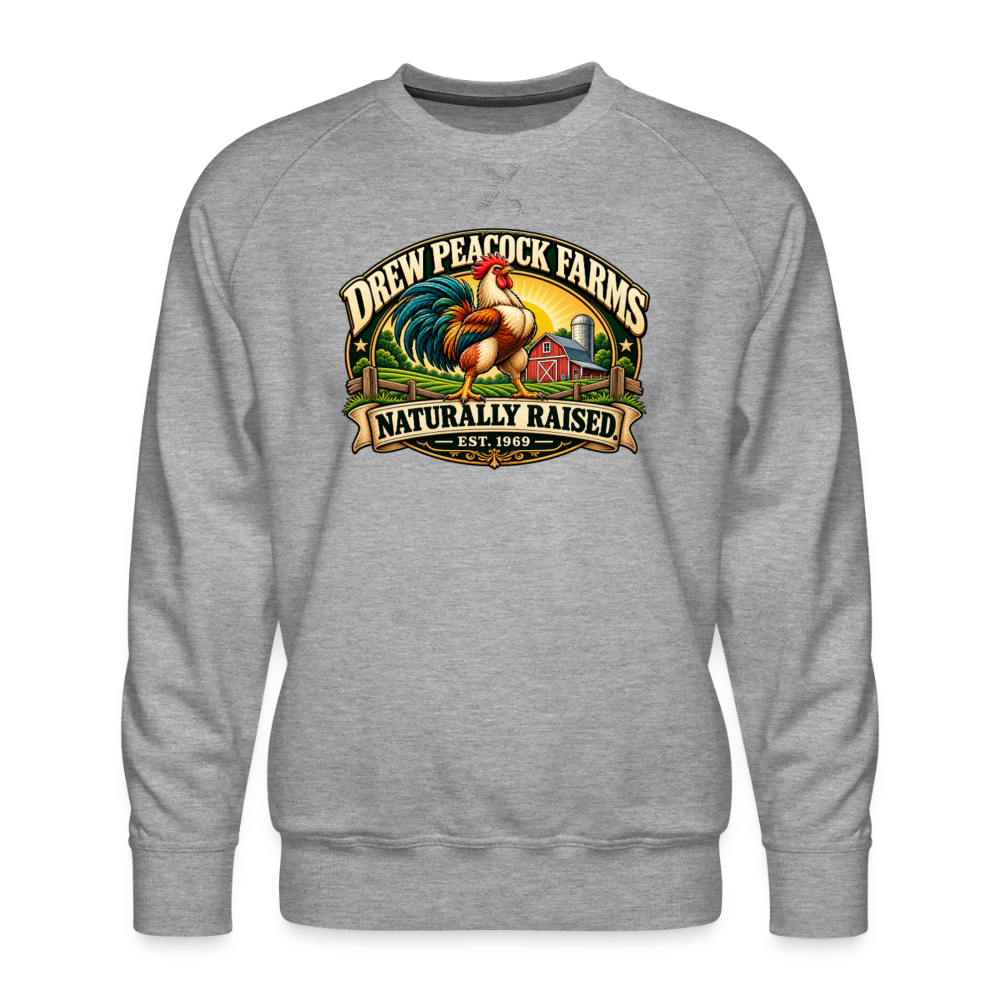 Drew Peacock Farms Men's Premium Sweatshirt Color: Heather Gray
