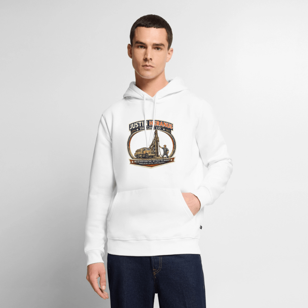 Justin Heranus Drilling Company Premium Hoodie Color: White