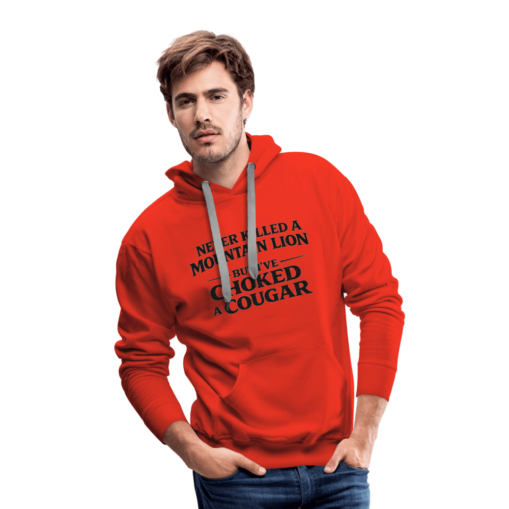 Never Killed A Mountain Lion But I've Choked A Cougar Premium Hoodie Color: White