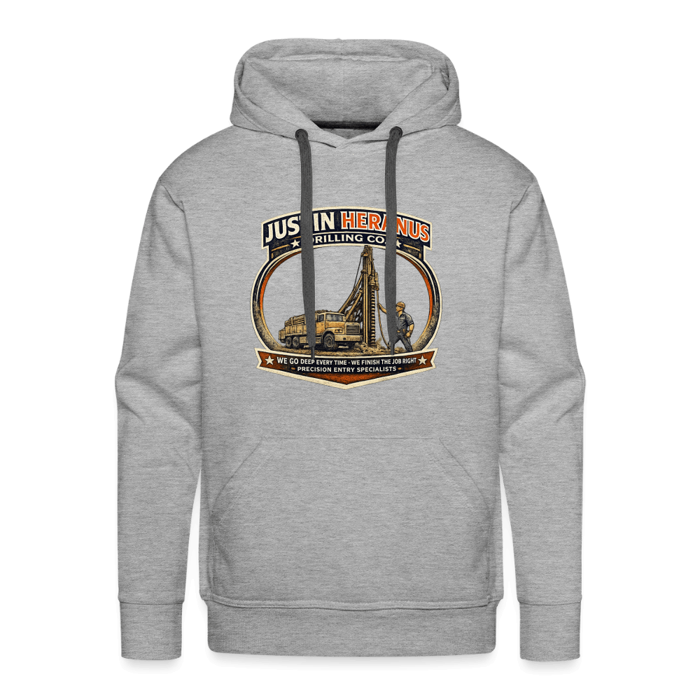 Justin Heranus Drilling Company Premium Hoodie Color: Heather Gray