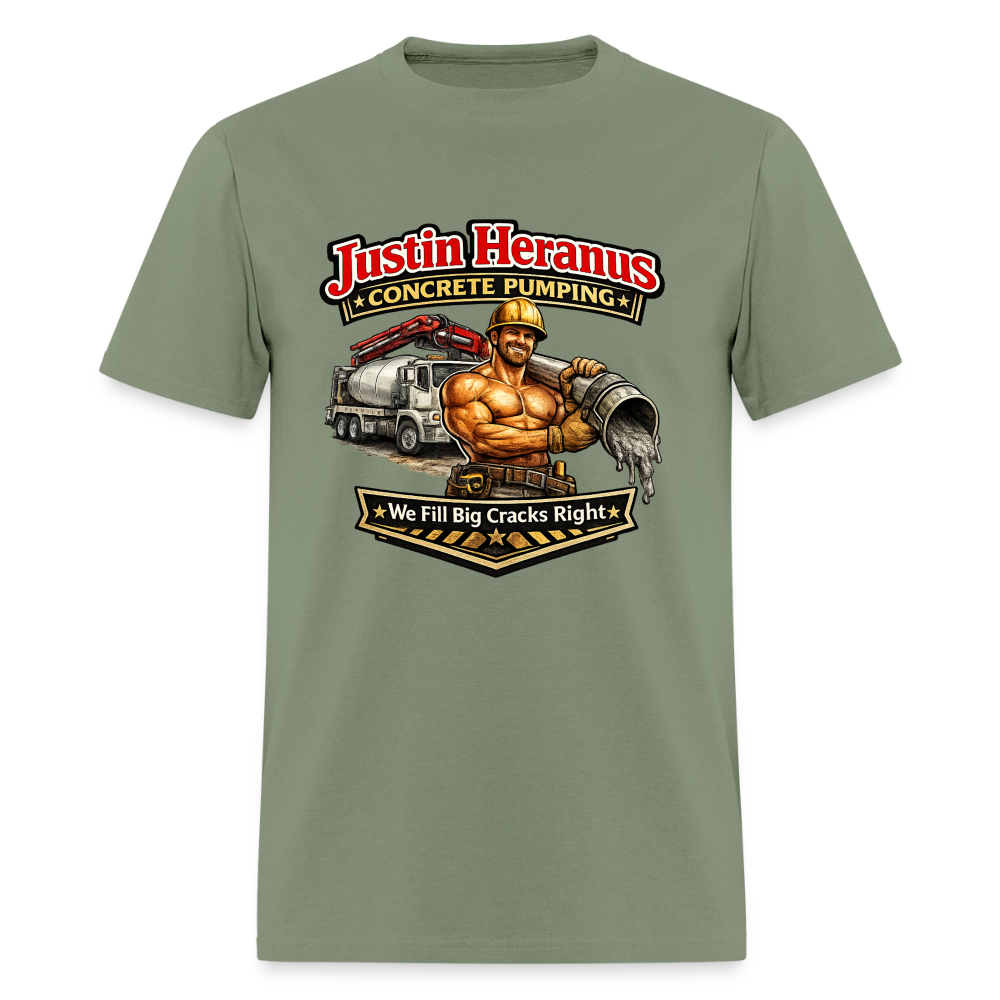 Justin Heranus Concrete Pumping T-Shirt - military green