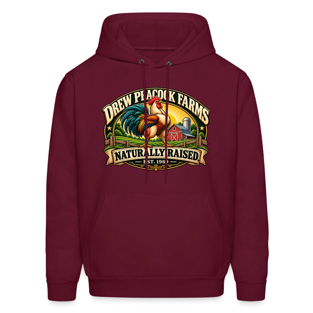 Drew Peacock Farms Hoodie Color: Burgundy