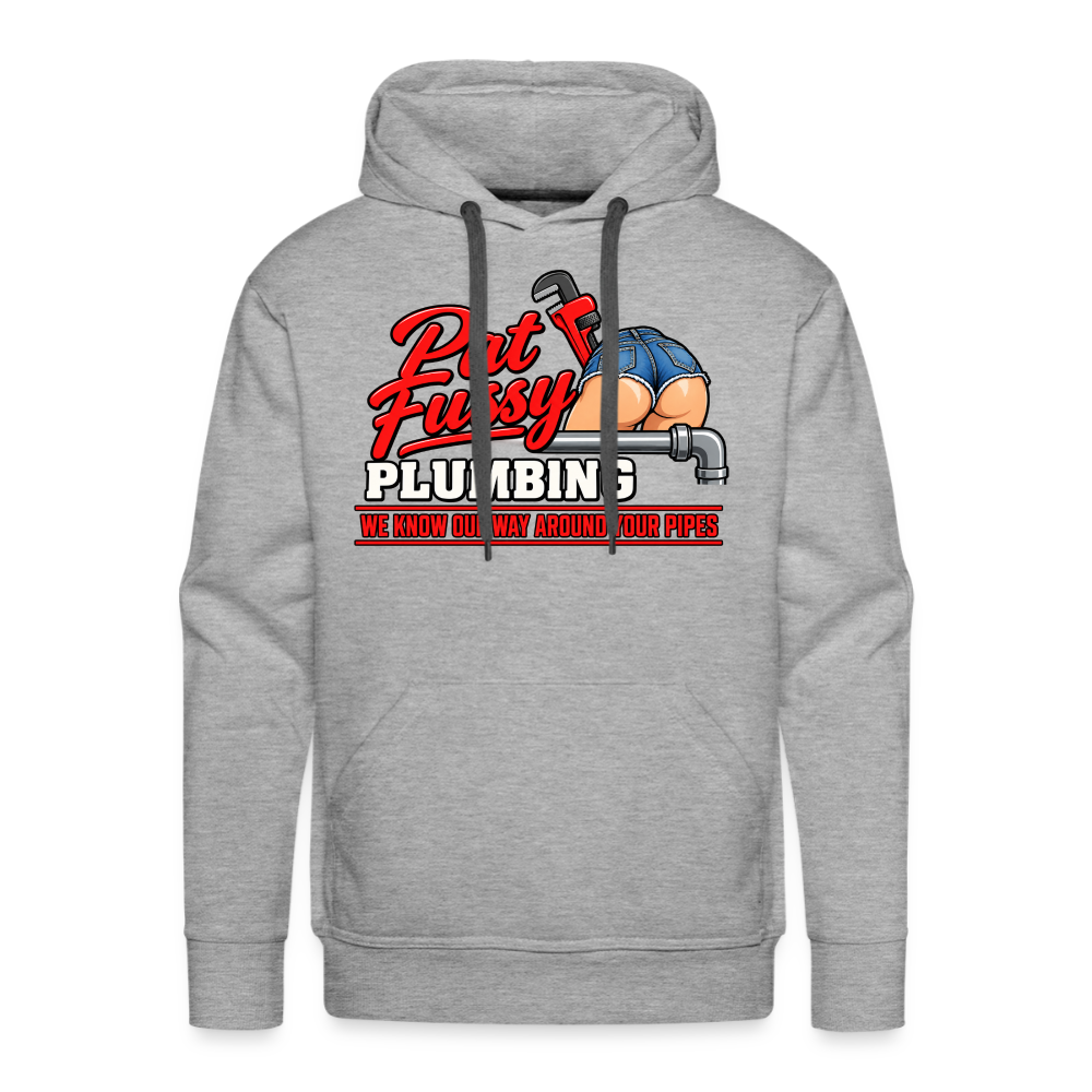 Pat Fussy Plumbing Funny Adult Premium Hoodie Color: heather grey