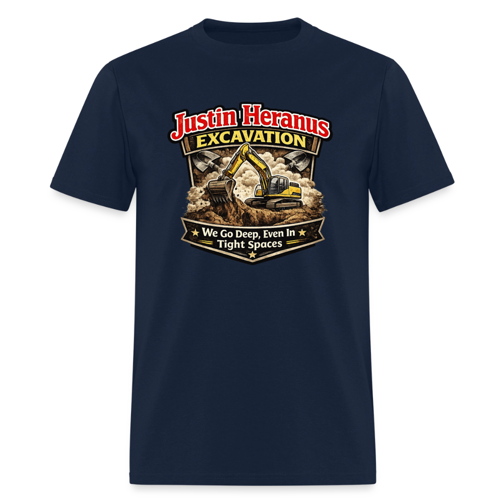 Justin Heranus Excavation Funny T-Shirt - navy