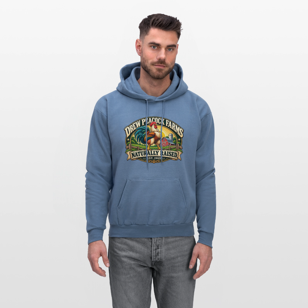 Drew Peacock Farms Hoodie Color: Carolina Blue